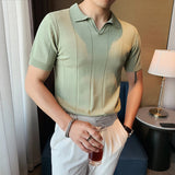 British Style Short Sleeve Knitted Polo Shirt